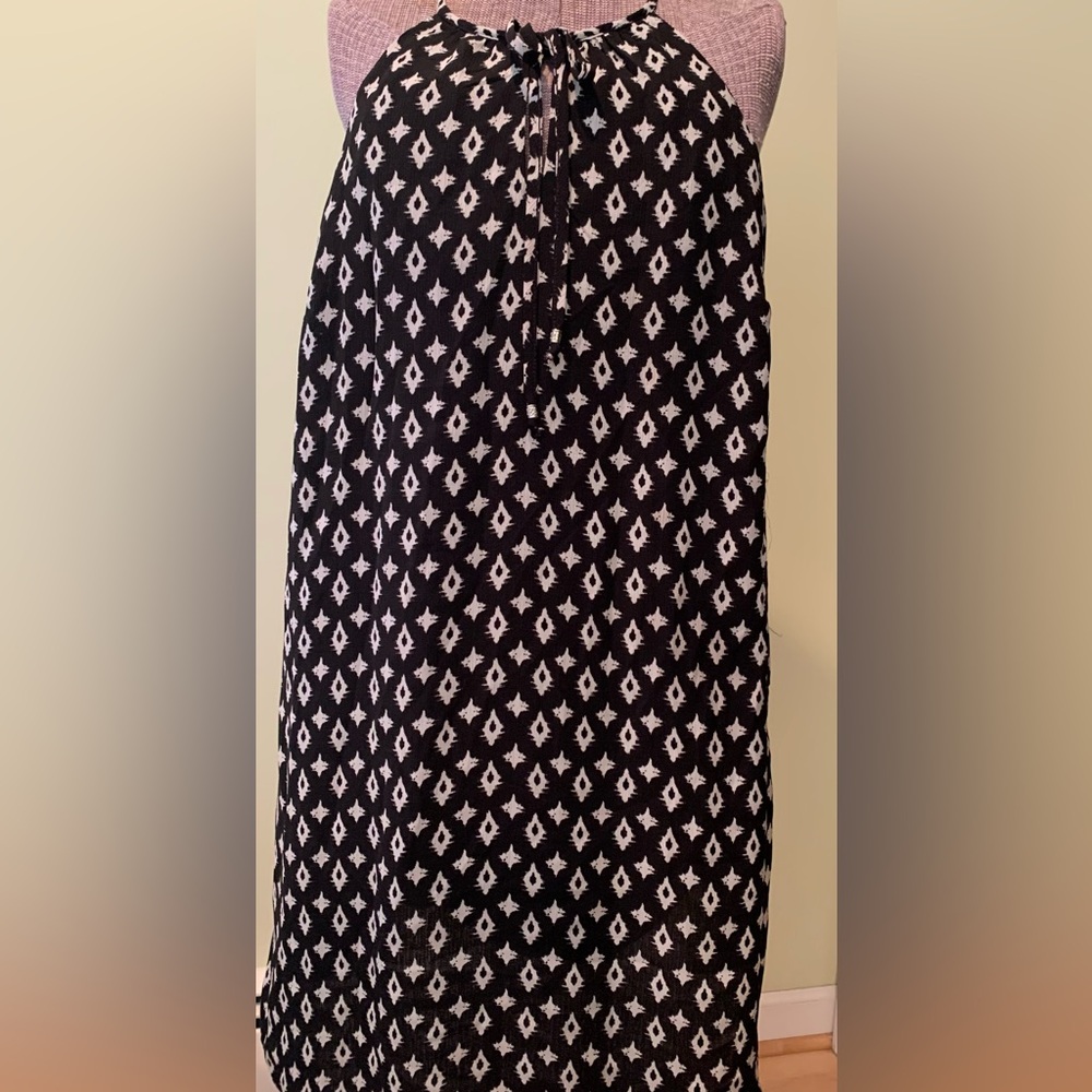 As U Wish Black and White Geometric Dress